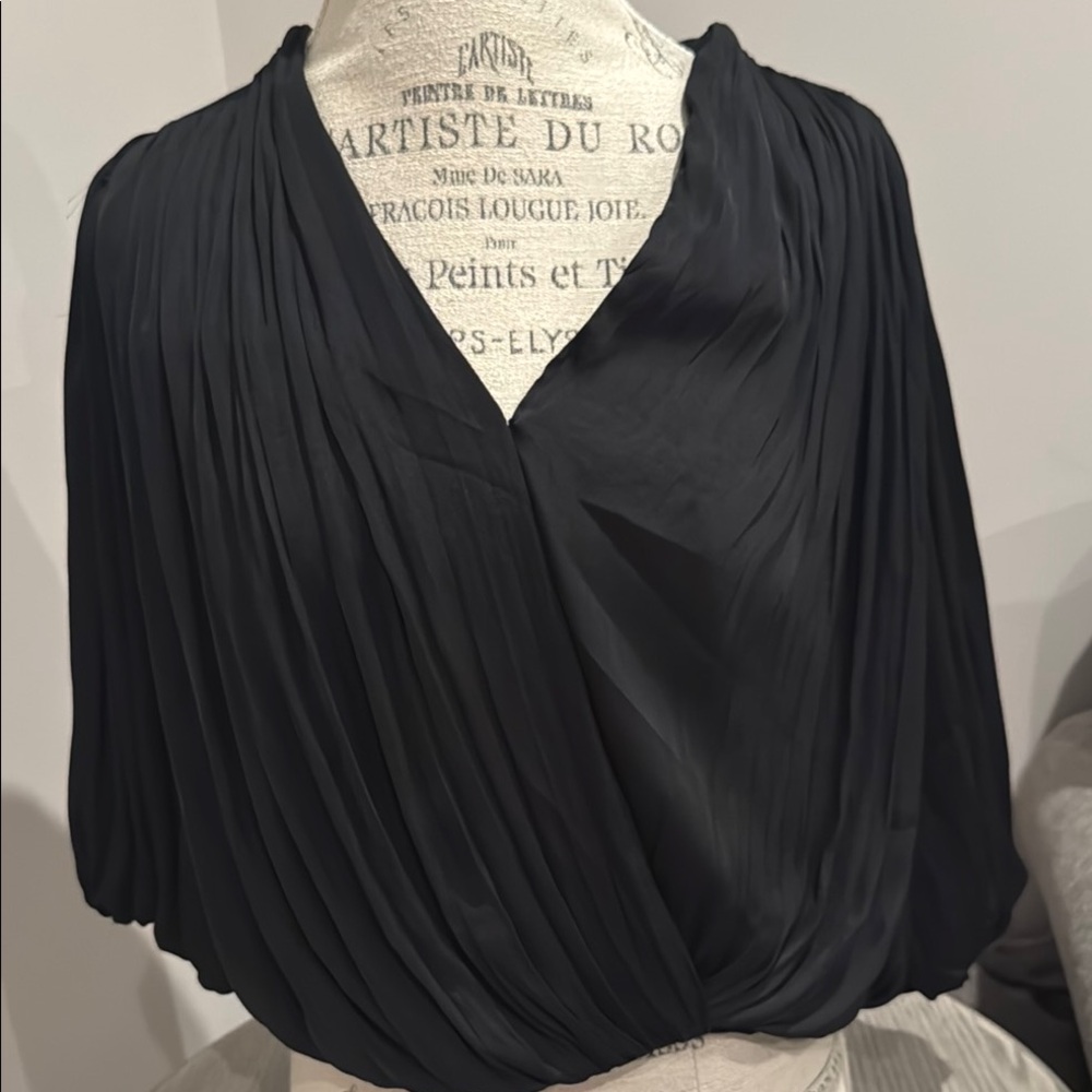 Banana Republic wrap Blouse Elegant Black Women's Top size large NWT